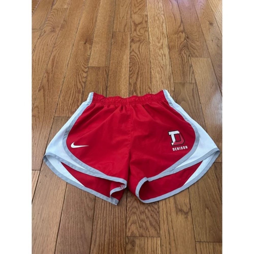 Women's Nike Denison Running Shorts‎ Dri-FIT Athletic Gym Red White size XS